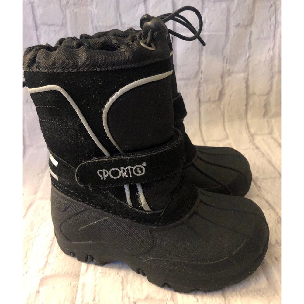 Sporto size 7-8 black leather Snow Boots